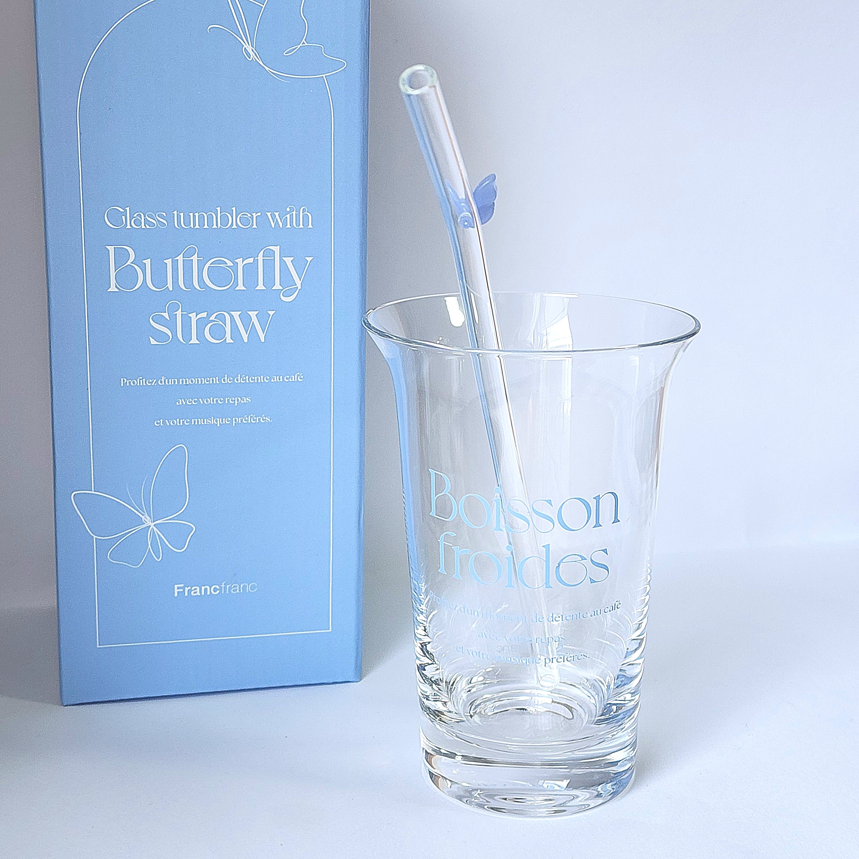 Francfranc(フランフラン)の「タイポ ストロー付きガラスタンブラー」