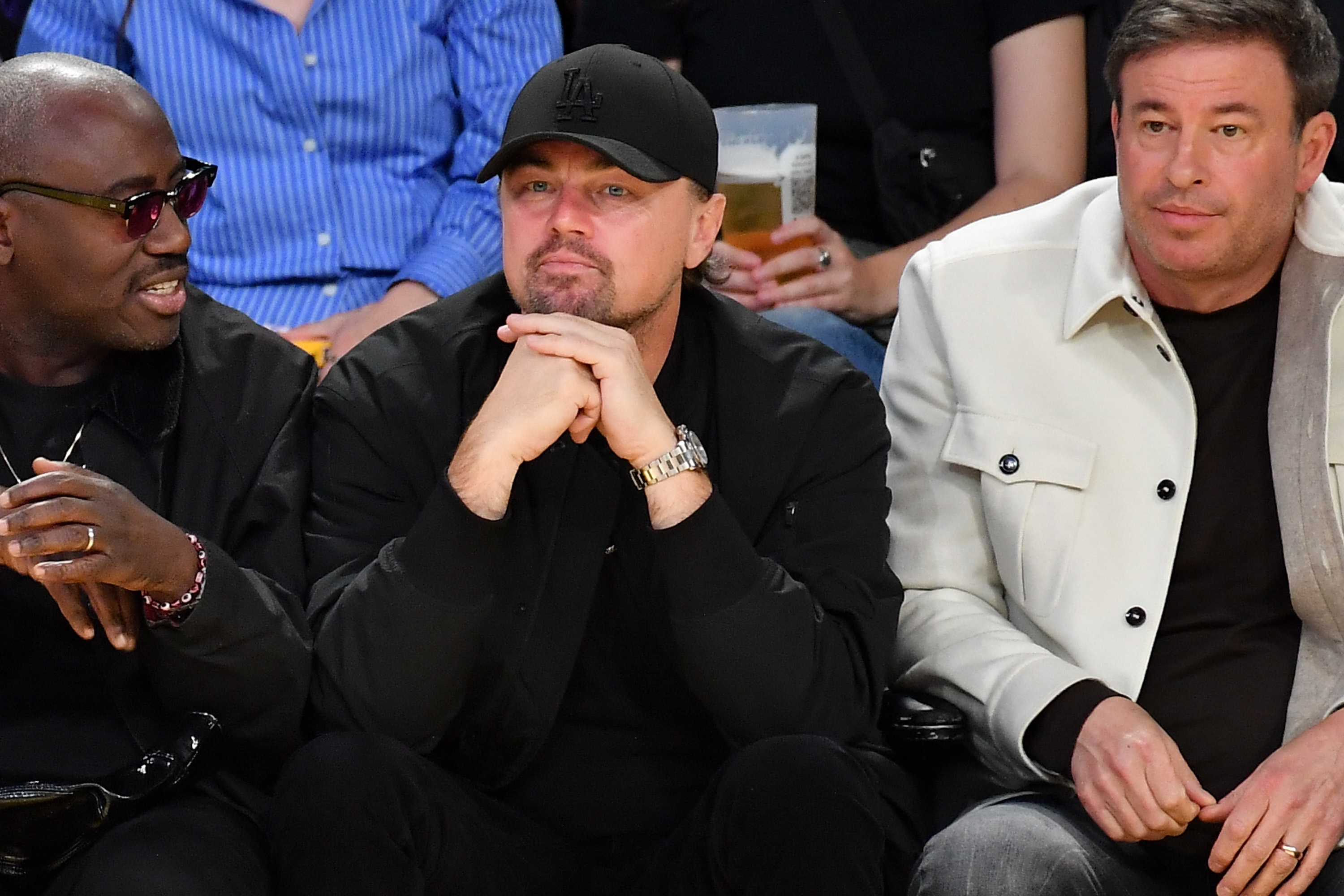 Leonardo DiCaprio at a basketball game