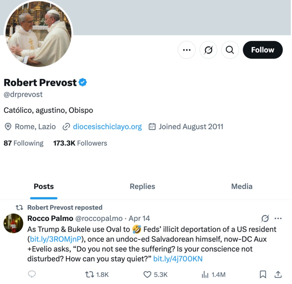 New Pope's AntiTrump Tweets Surface Online