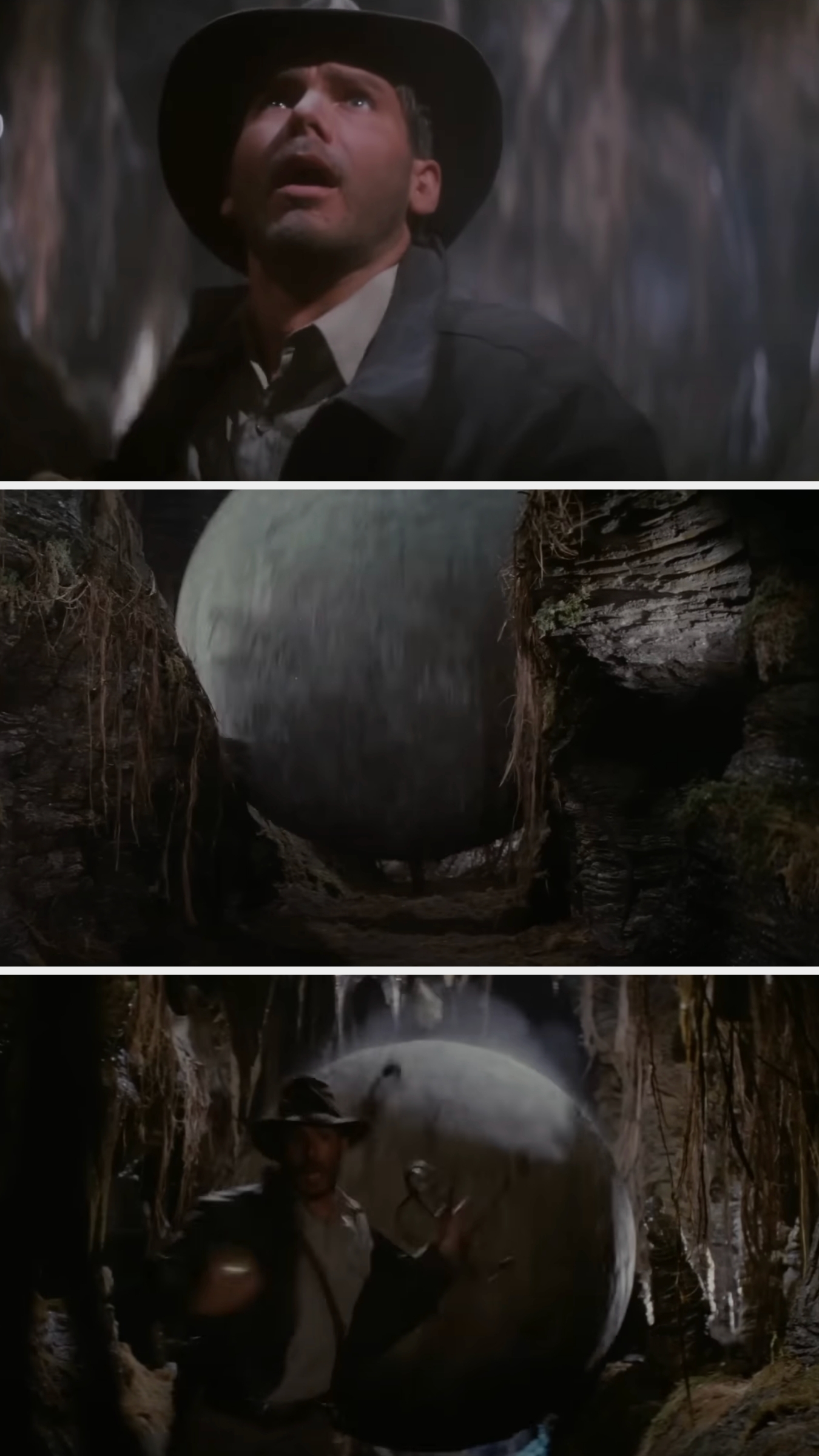 Indy runs from a giant boulder