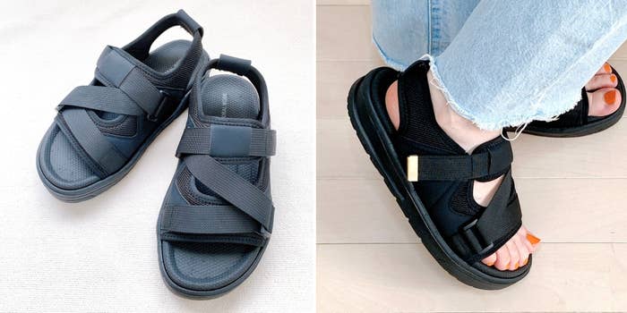 GLOBAL WORK（グローバルワーク）の「エアかるベルトスニーカーサンダル」