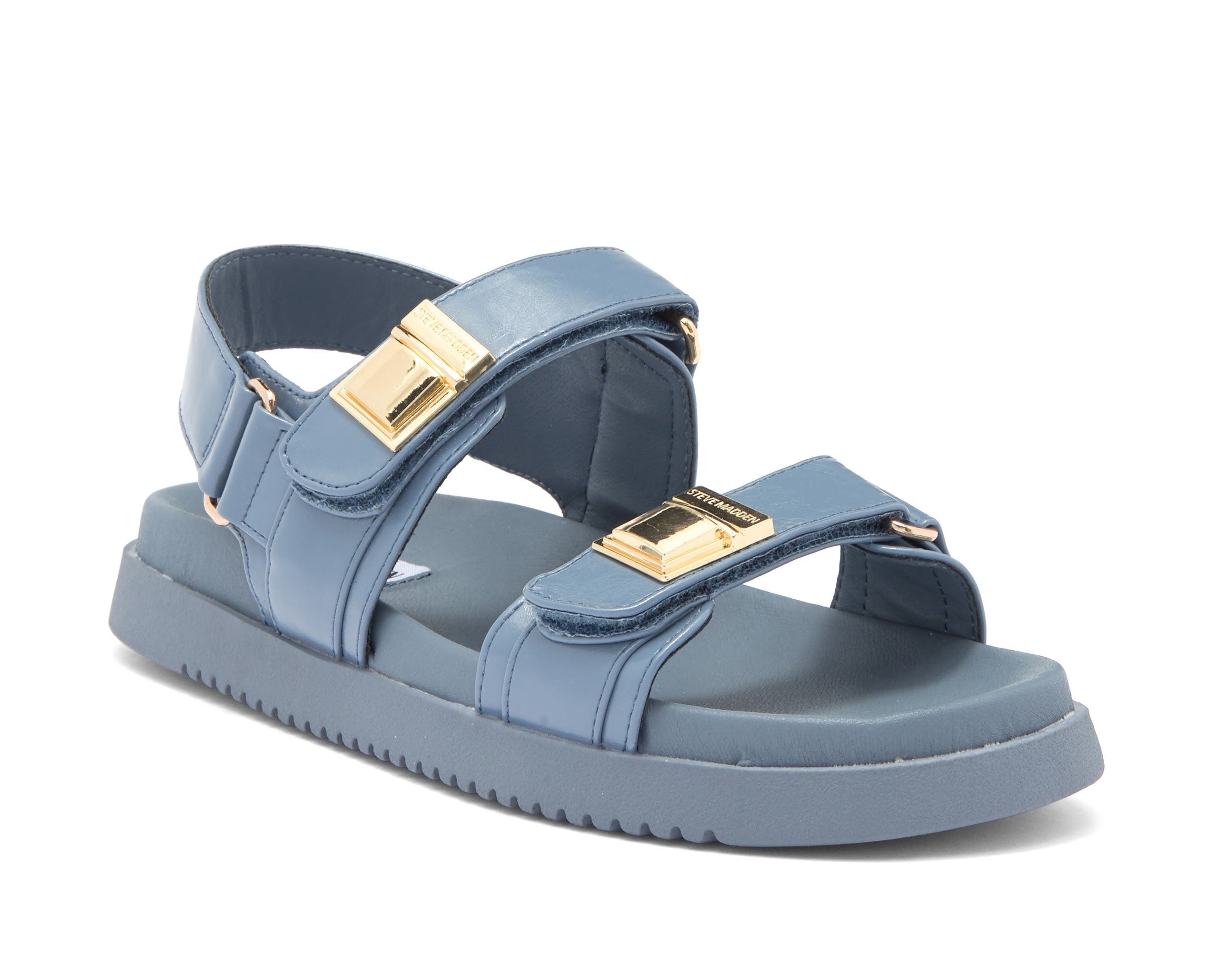 Fashionable sandal with adjustable straps and gold-tone buckles, designed for comfort and style. Perfect for casual outings or everyday wear