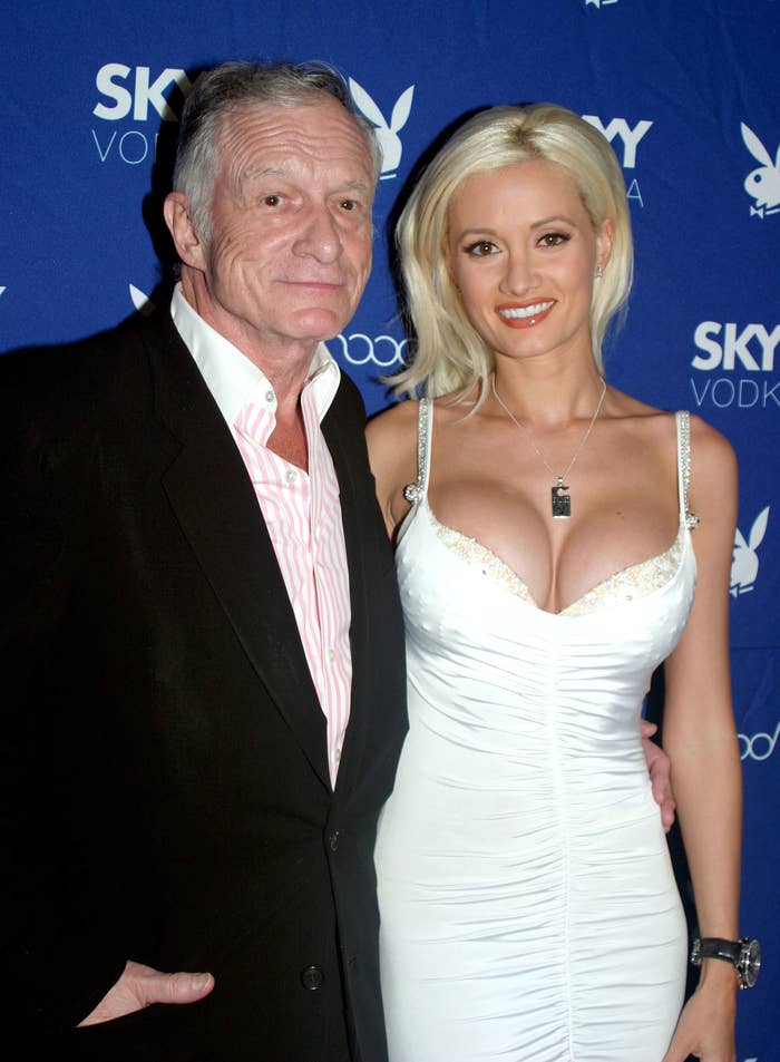 Hugh Hefner and Holly Madison at an event