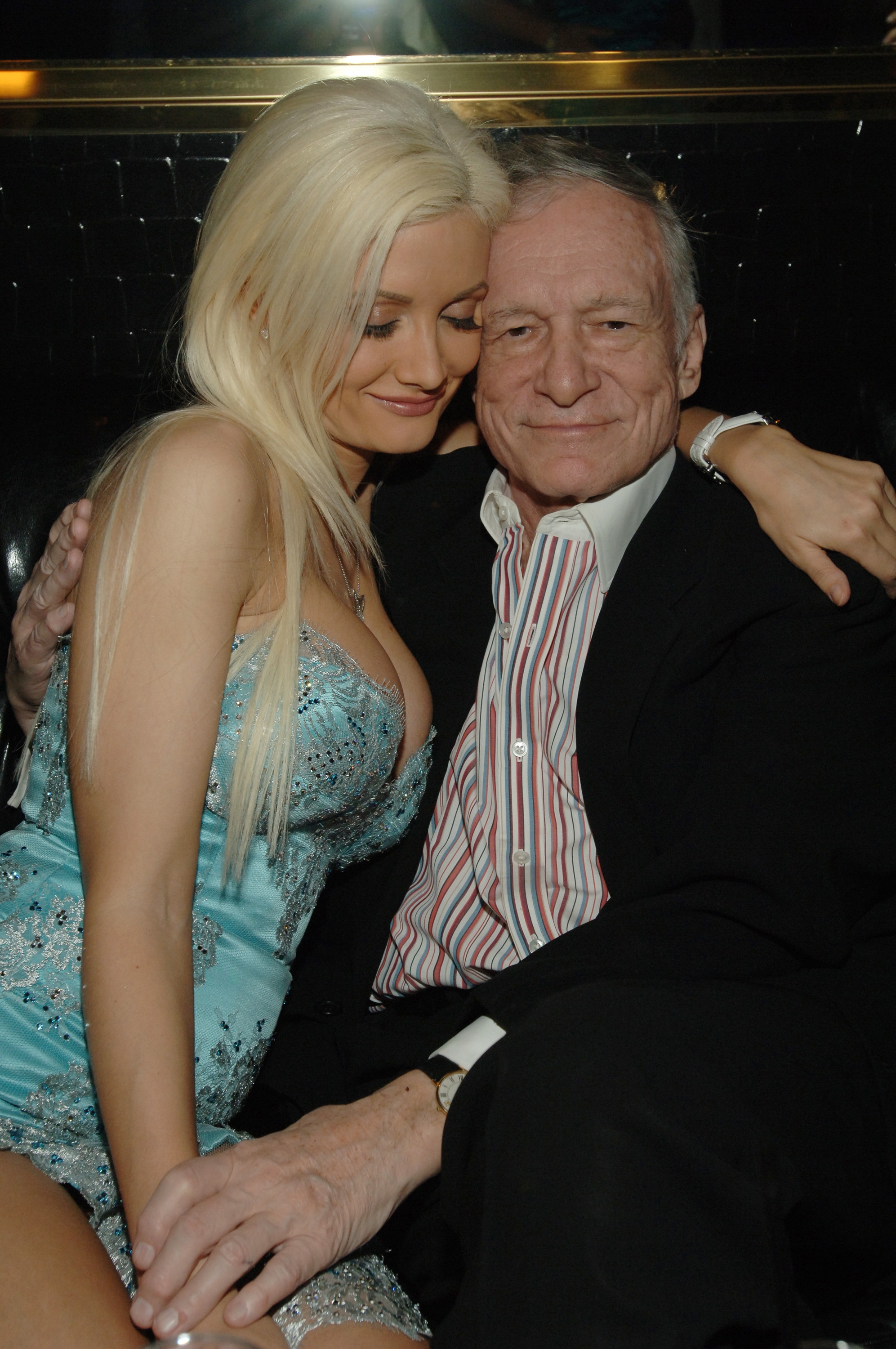 Holly Madison and Hugh Hefner at an event