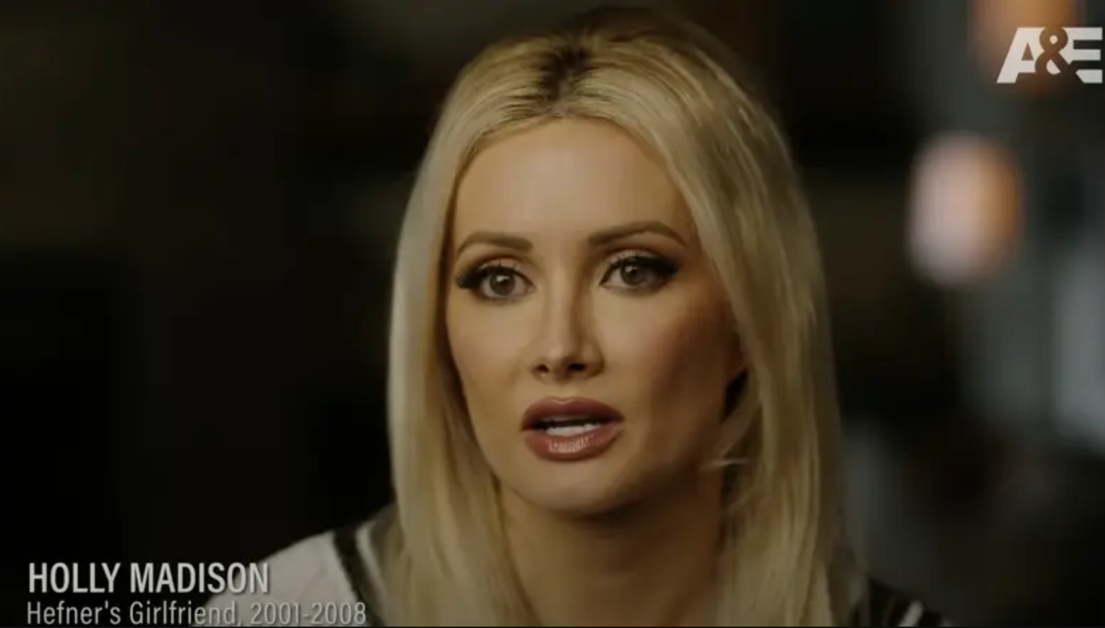 Holly Madison speaking in a TV interview
