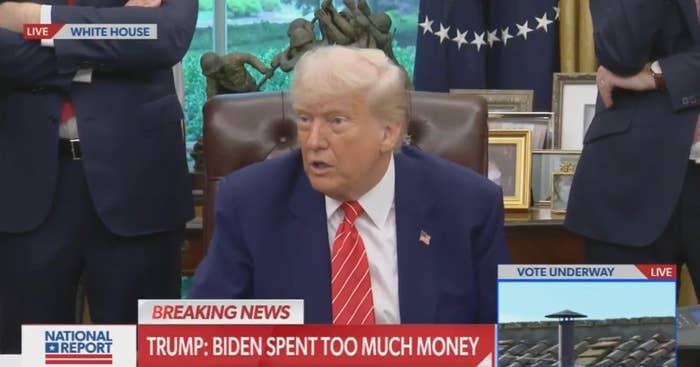 Donald Trump speaks in Oval Office