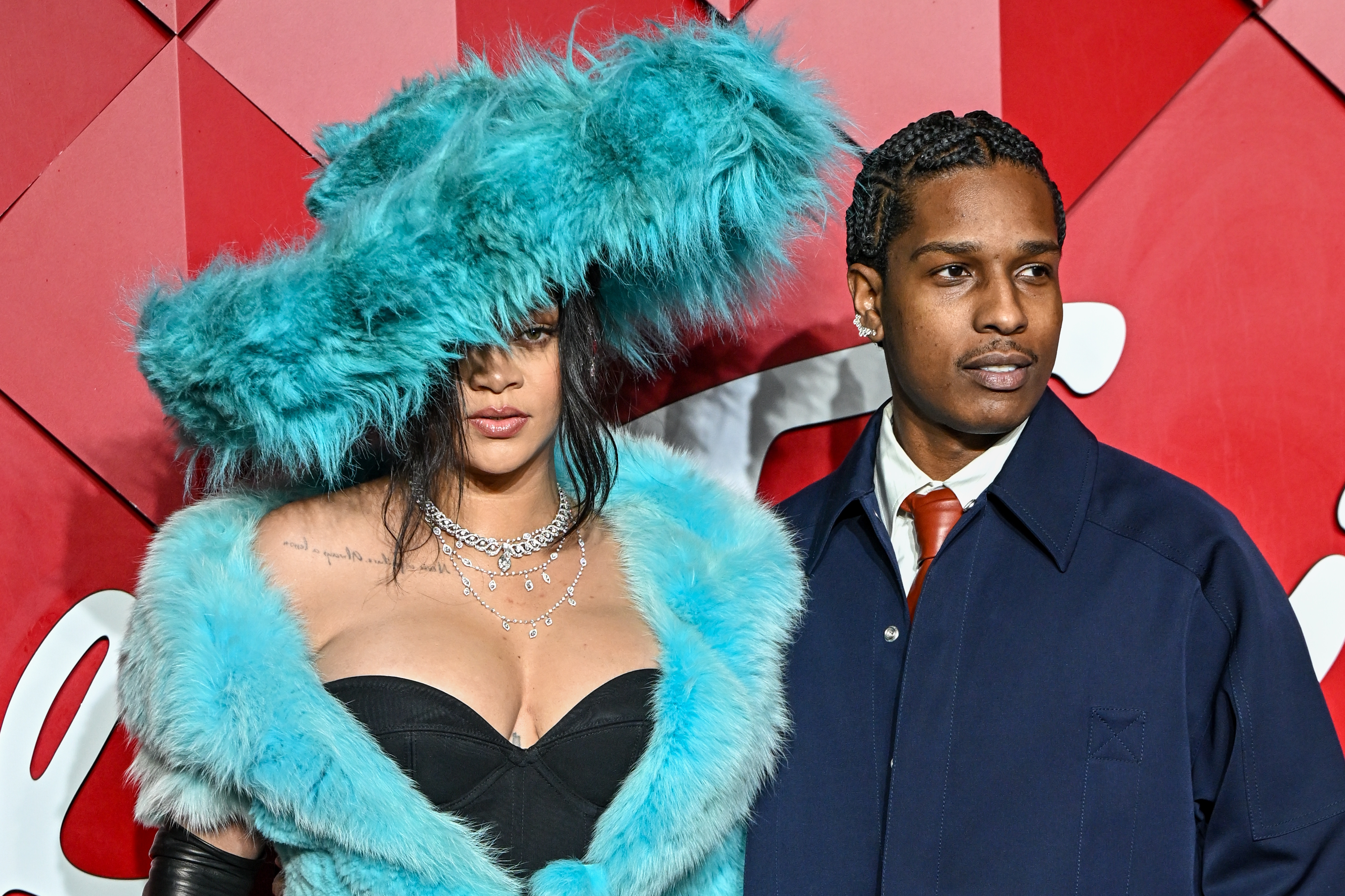 Rihanna and ASAP Rocky at a red carpet event