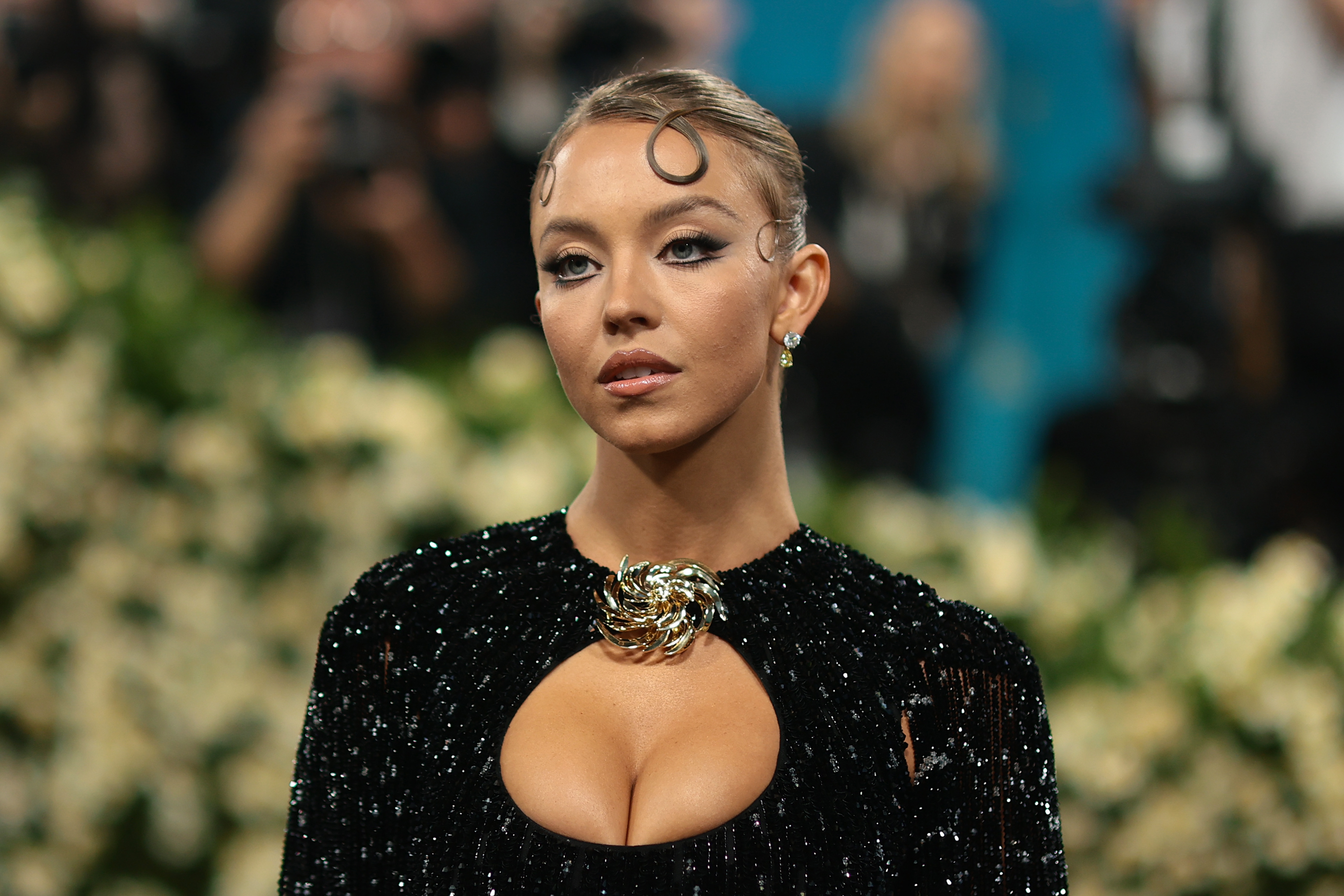 Sydney Sweeney during the 2025 Met Gala red carpet