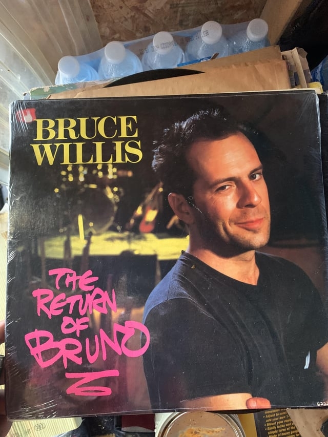 Album cover showing Bruce Willis titled "The Return of Bruno," featuring his photo and stylized text