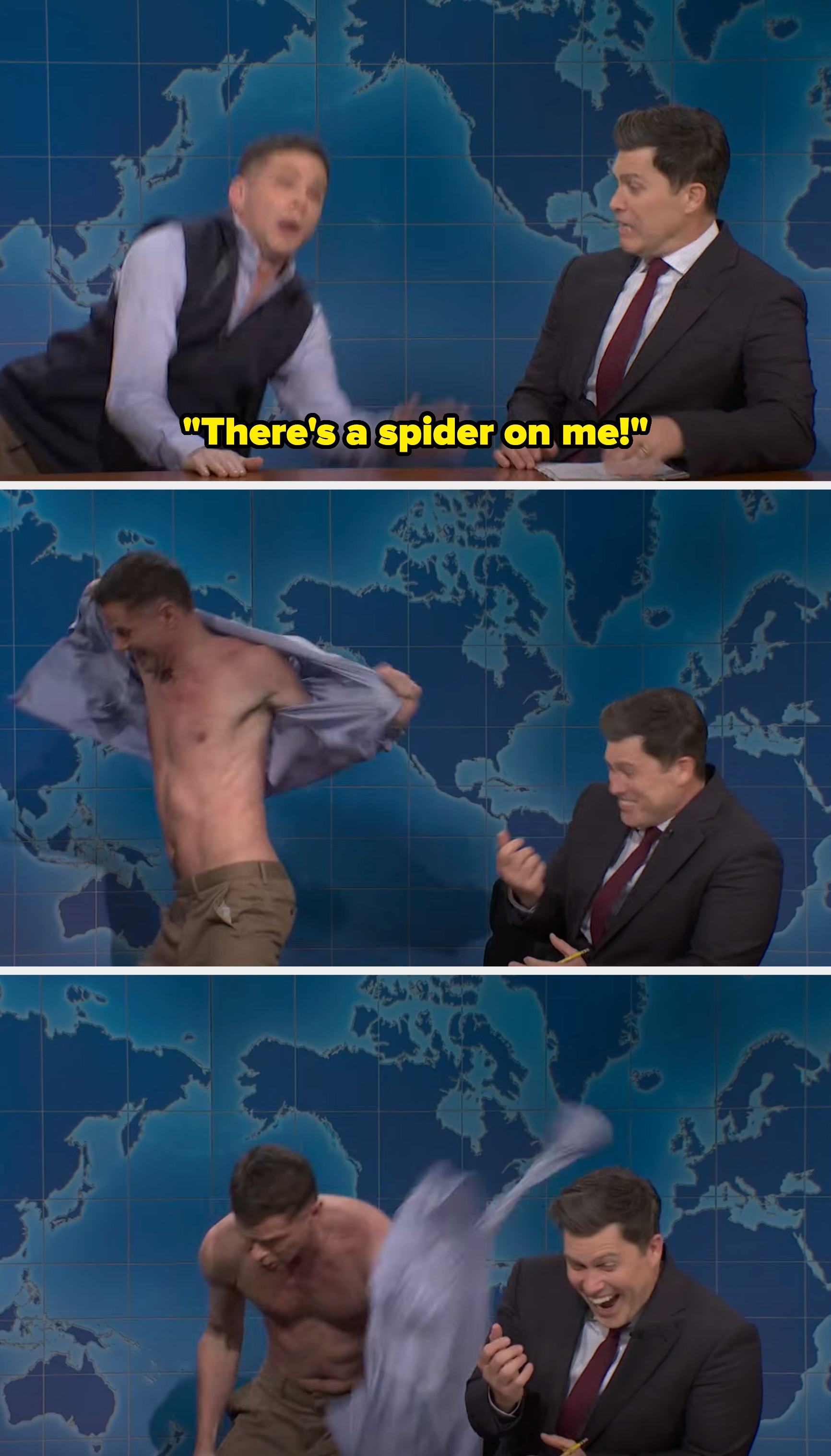 mikey day screaming theres a spider on me and ripping off his shirt