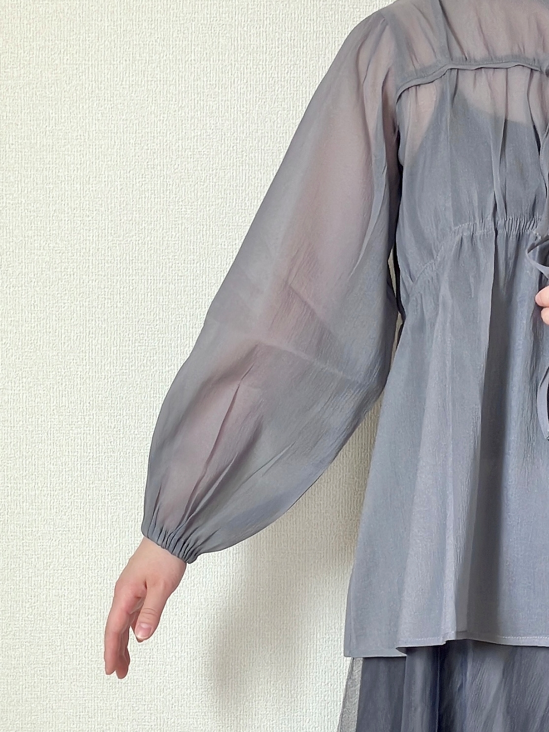 coca(コカ)の「シアーリボンギャザーブラウス レディース」