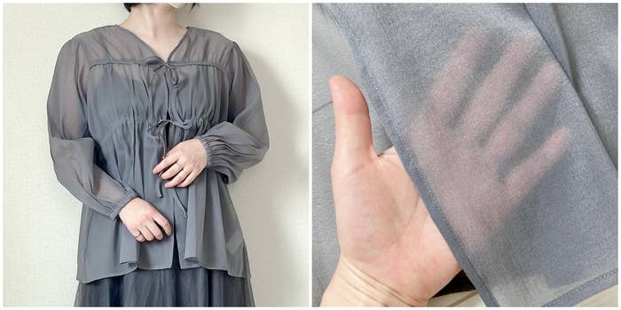 coca(コカ)の「シアーリボンギャザーブラウス レディース」