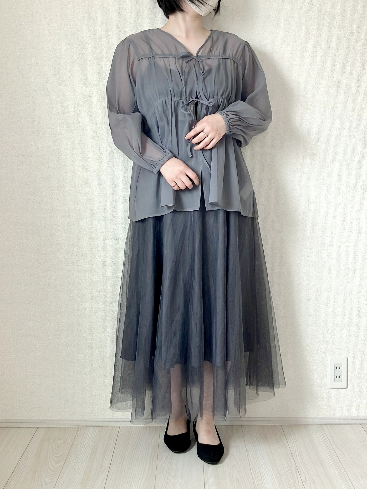 coca(コカ)の「シアーリボンギャザーブラウス レディース」