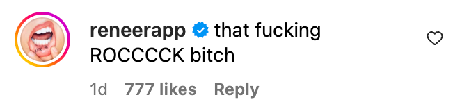 Comment from user praising someone enthusiastically, with strong language