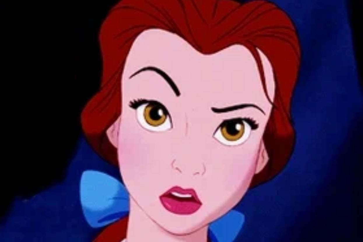 Animated character with a puzzled expression and brown hair, wearing a blouse with a blue bow