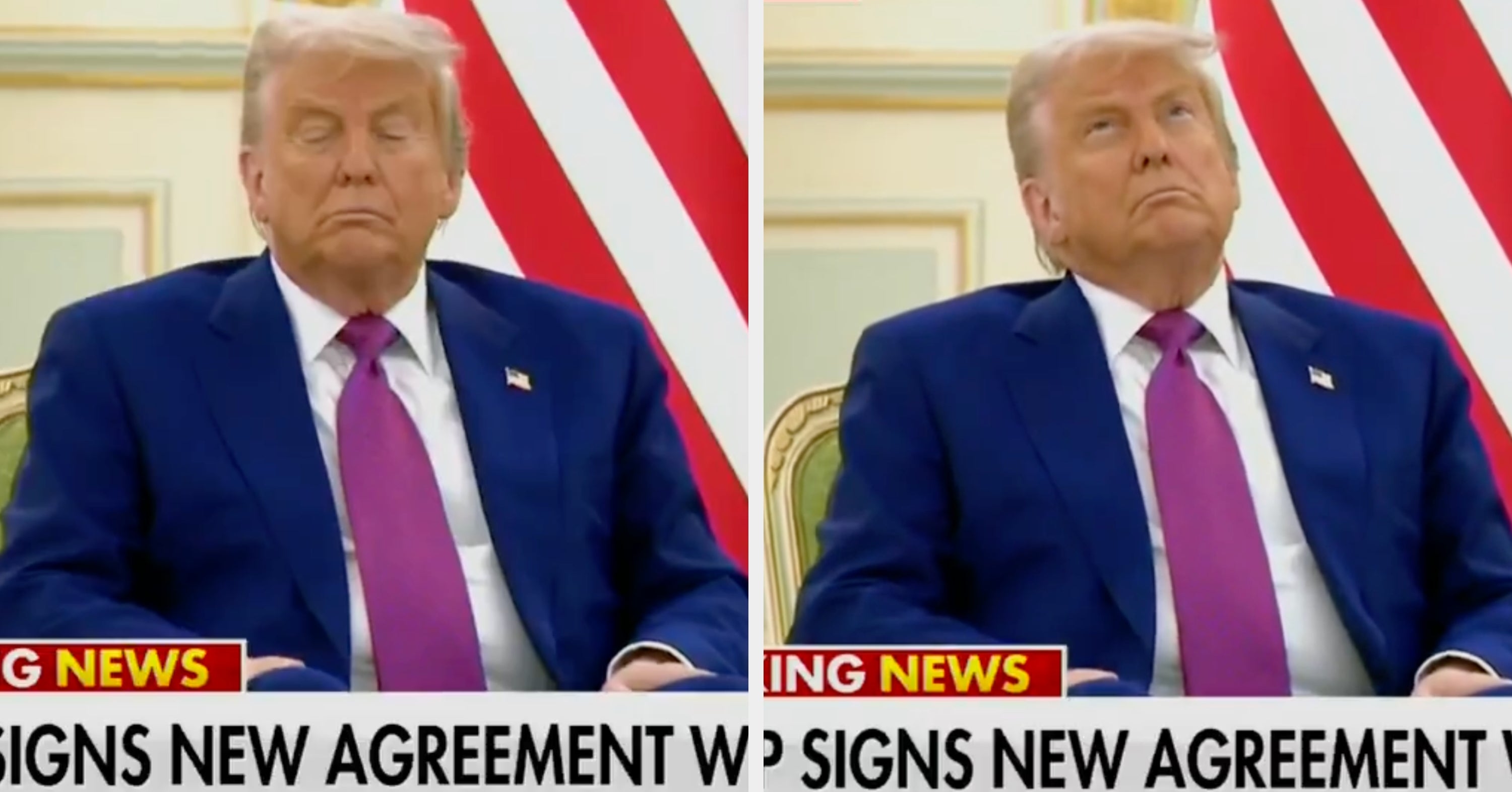 People Can’t Stop Making the Same Joke About Trump’s Sleepy Moment