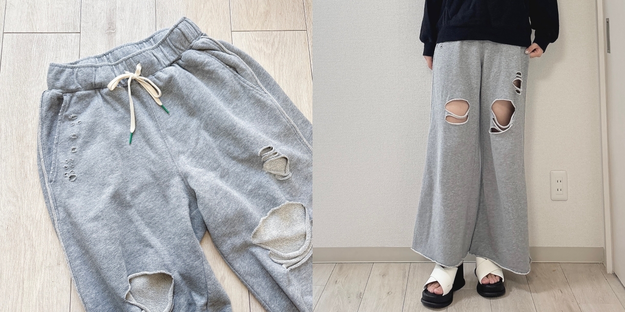 niko and&hellip;（ニコアンド）の「セルフカットスウェットワイドパンツ」