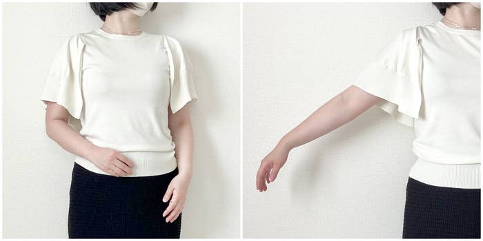 coca(コカ)の「シャリ感レーヨンケープニット レディース」