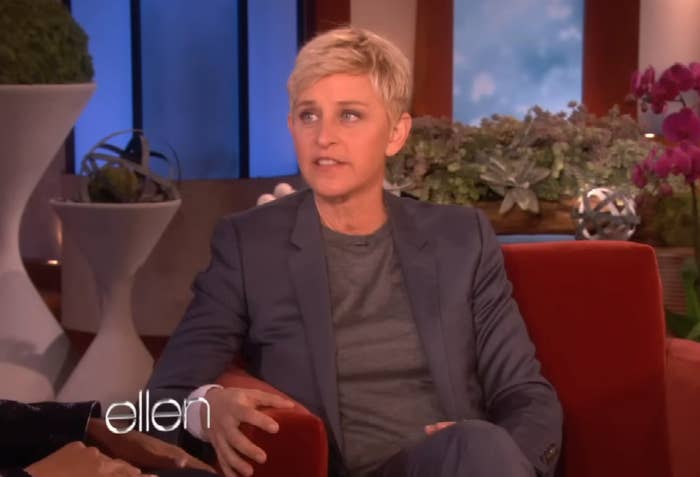 Ellen DeGeneres speaking on her talk show