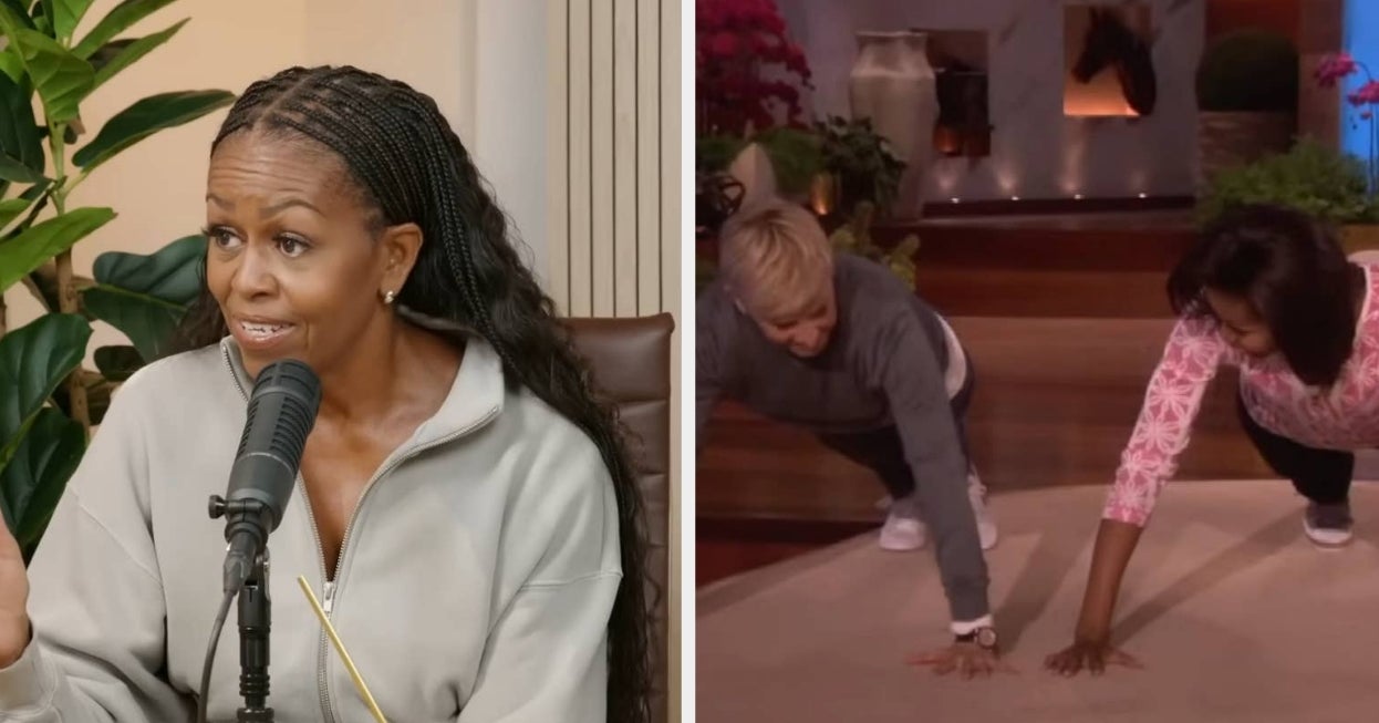 People Are Stunned After Michelle Obama Recalled Ellen DeGeneres Making Her Do Push-Ups On Air