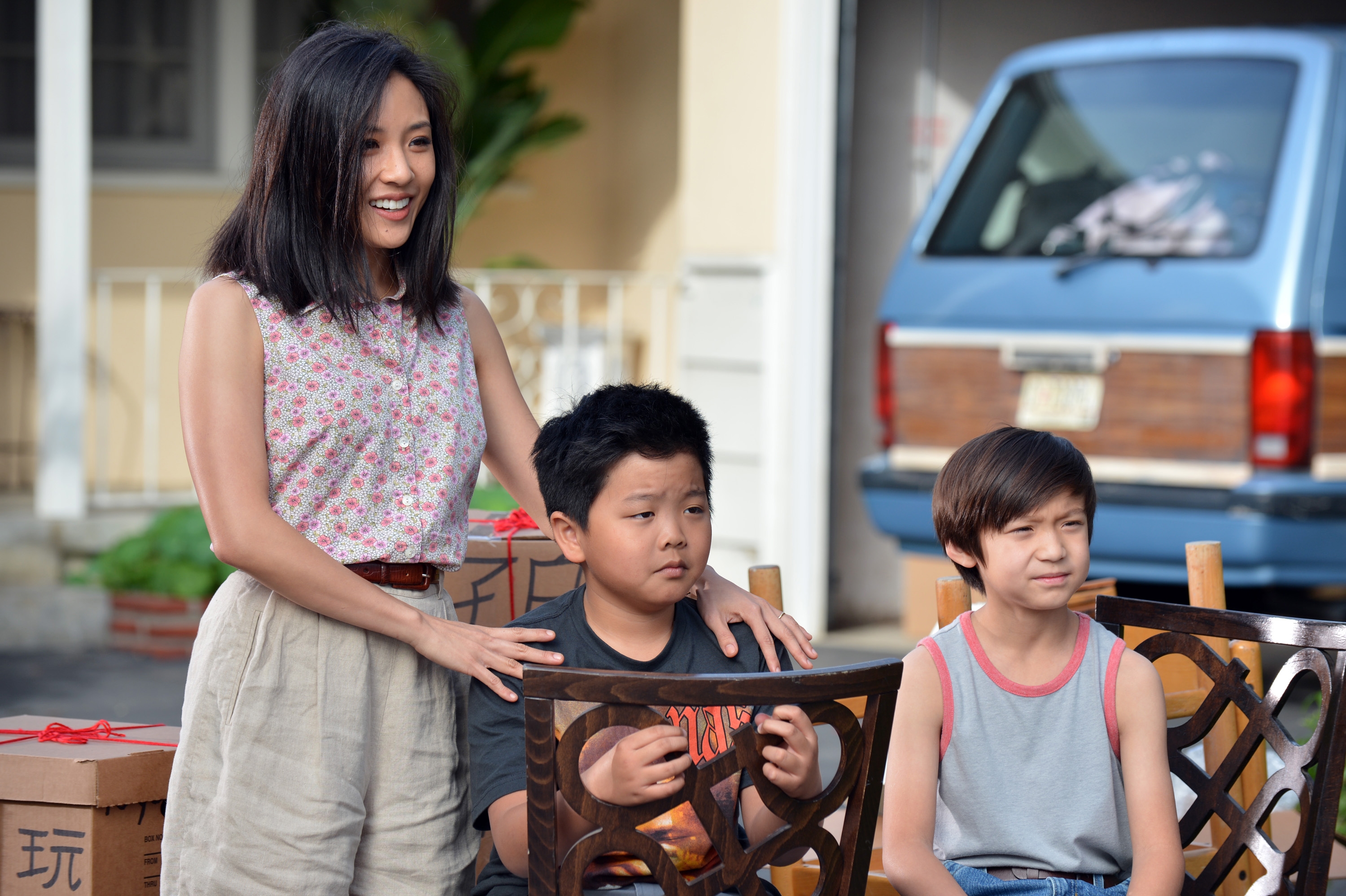 Constance Wu, Hudson Yang, and Forrest Wheeler in "Fresh Off the Boat."