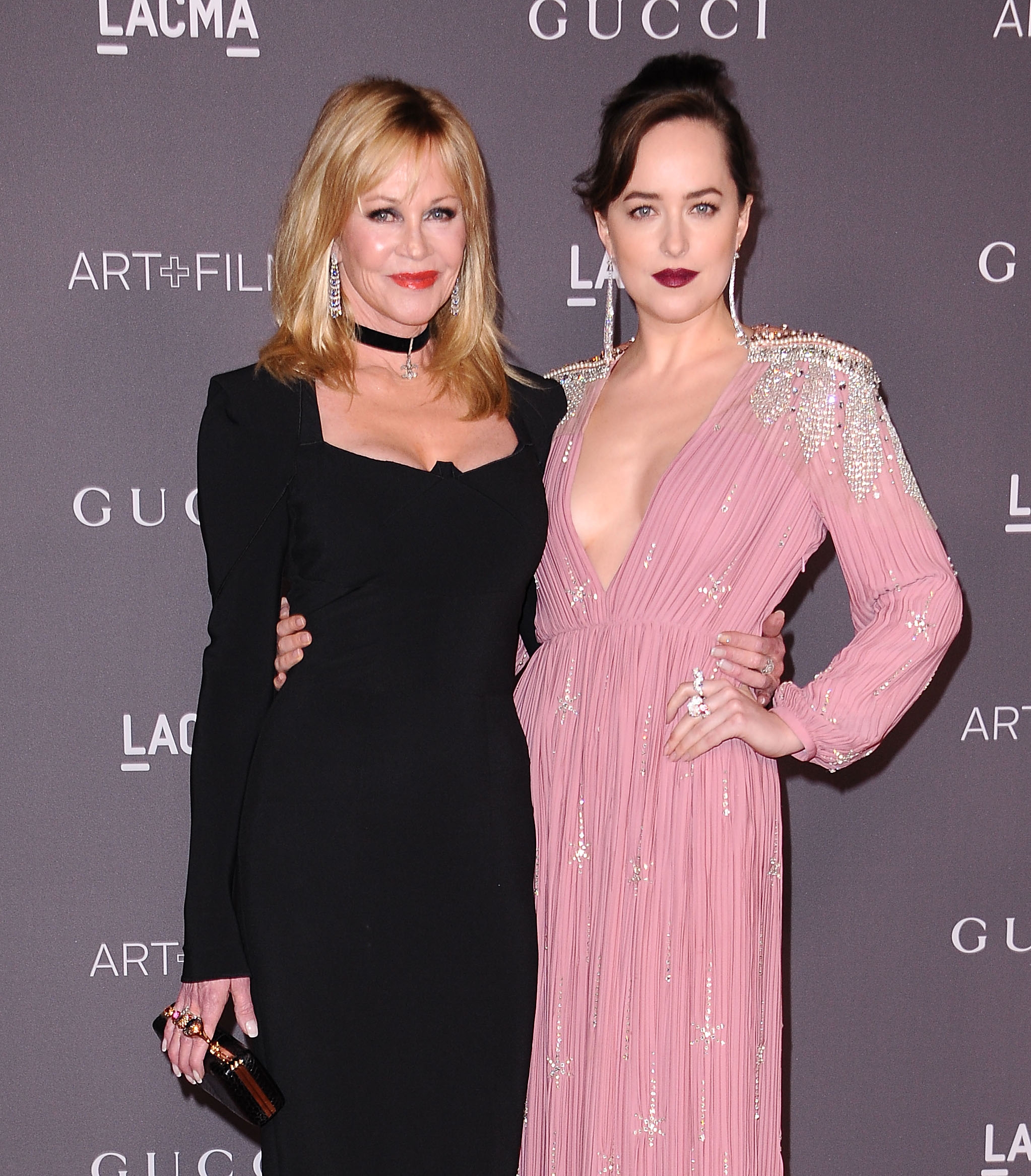 Melanie Griffith and Dakota Johnson on a red carpet