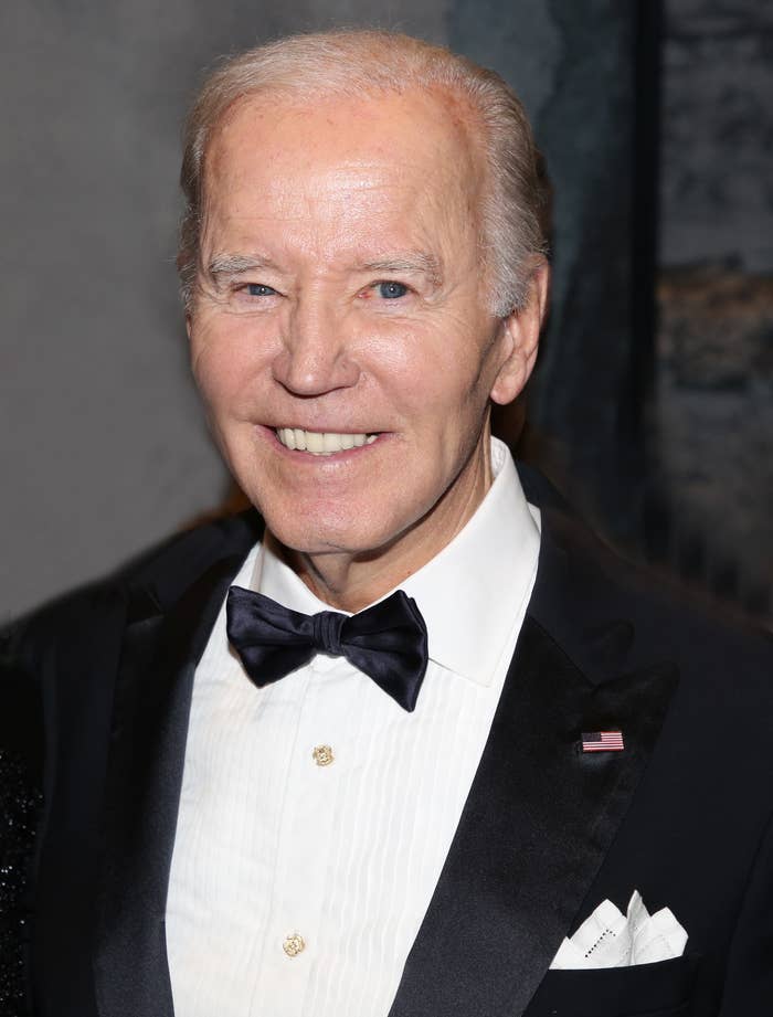Joe Biden successful a tuxedo with a bow necktie astatine a ceremonial event