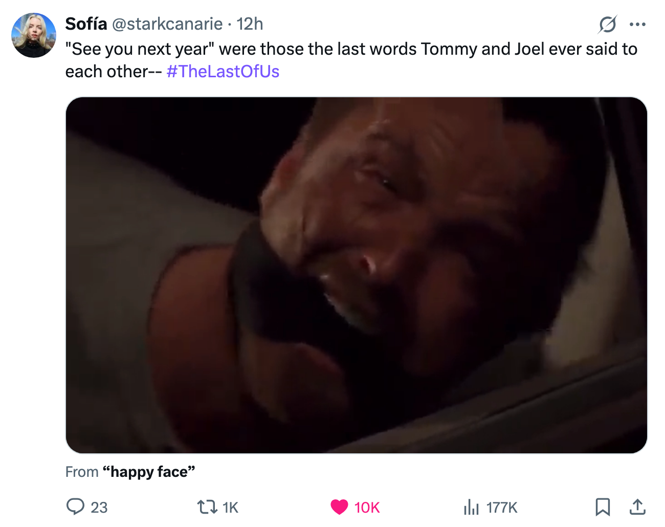 A tweet talking about how &quot;see you next year&quot; were the last words Tommy and Joel ever said to each other
