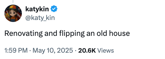  "Renovating and flipping an aged  house" with 20.6K views