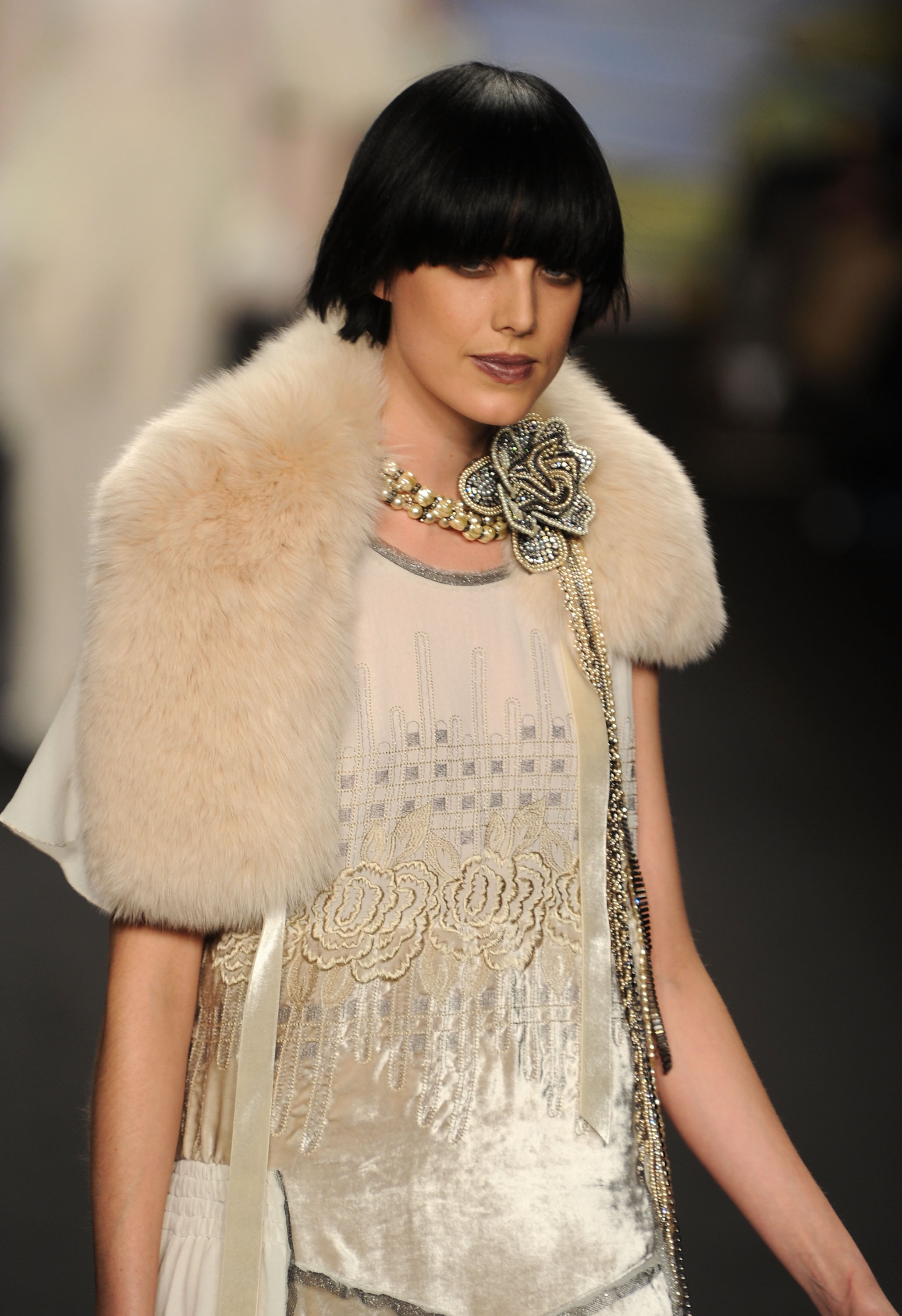 Agyness Deyn on a runway