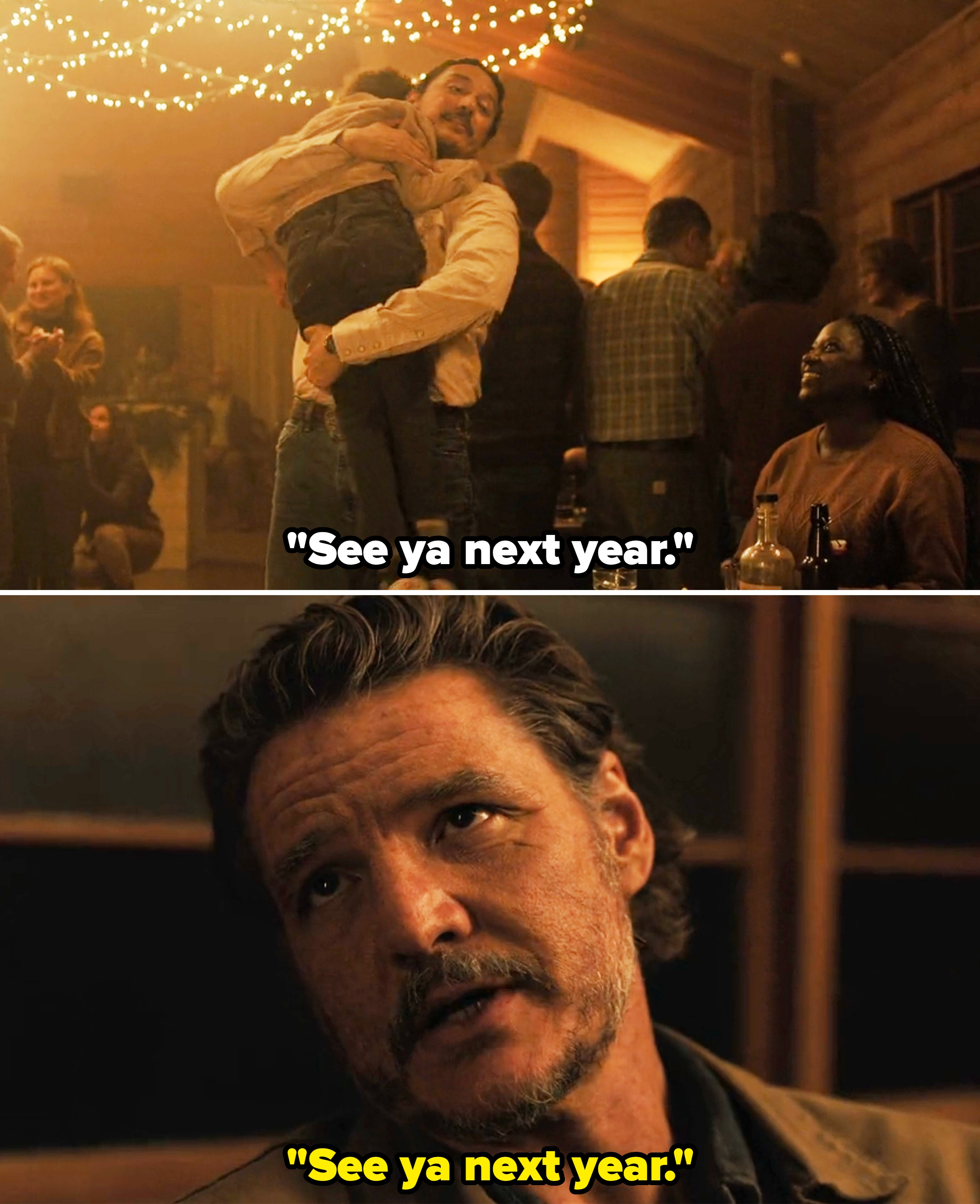 Tommy and Joel telling each other, "See ya next year"