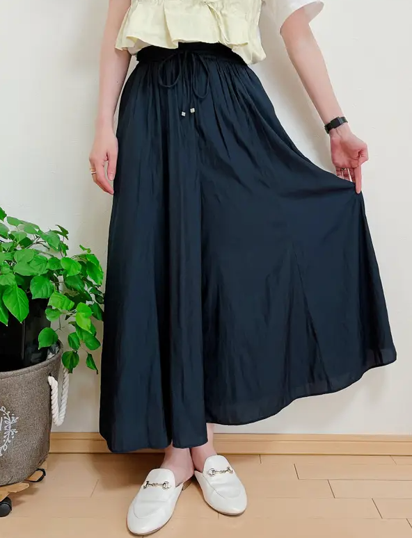 グローバルワークの「さらさらリラックスフレアワイドパンツ/147675」