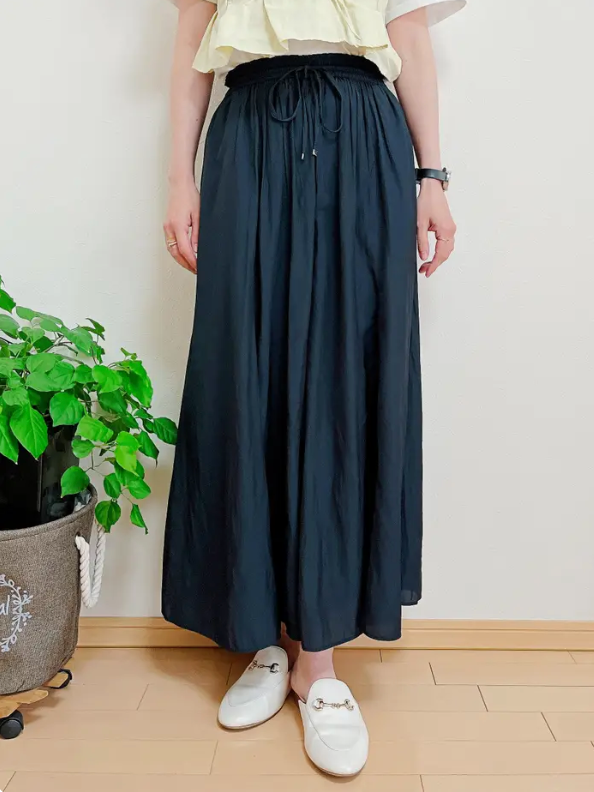 グローバルワークの「さらさらリラックスフレアワイドパンツ/147675」