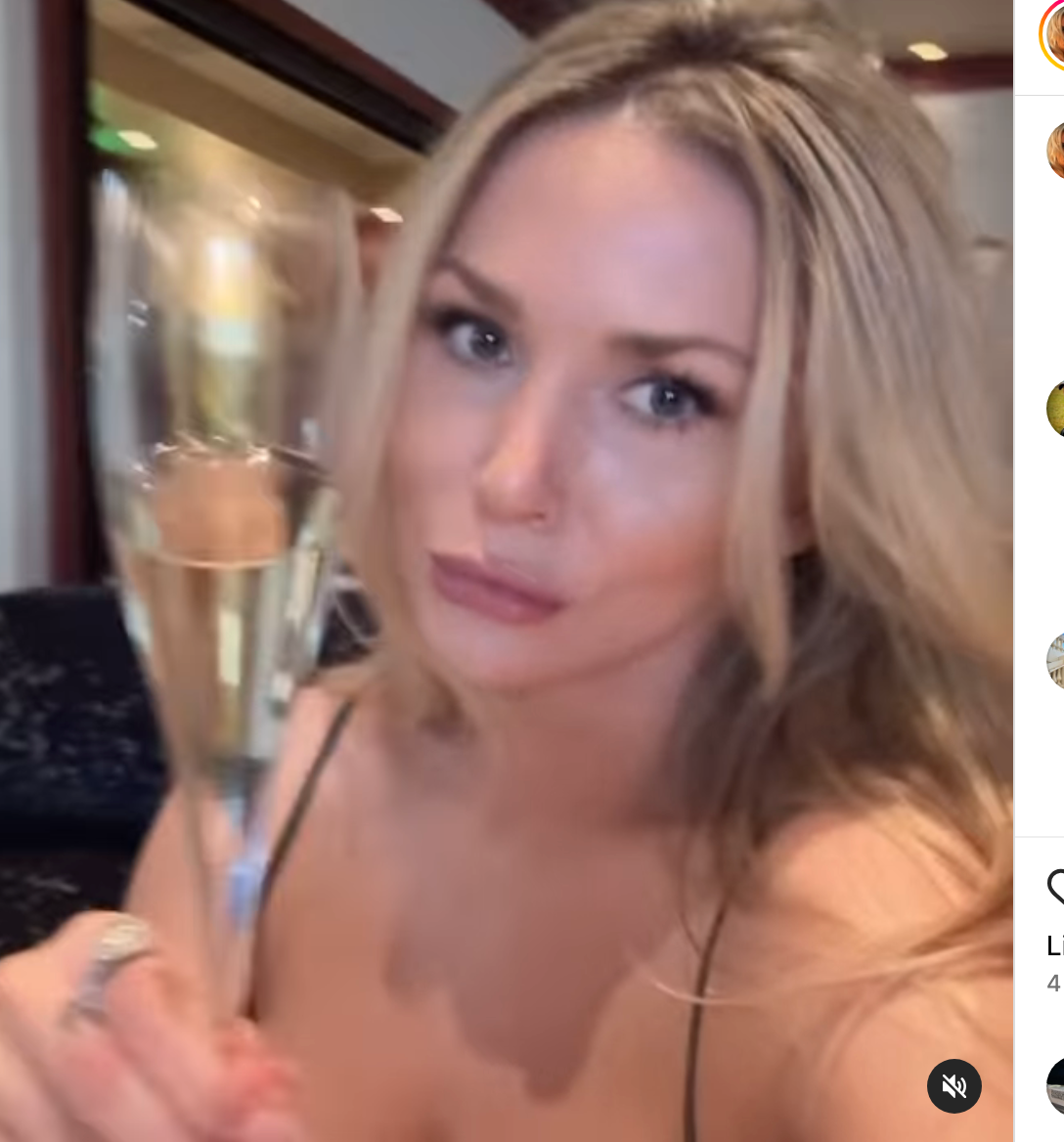 Courtney Stodden holding a champagne glass