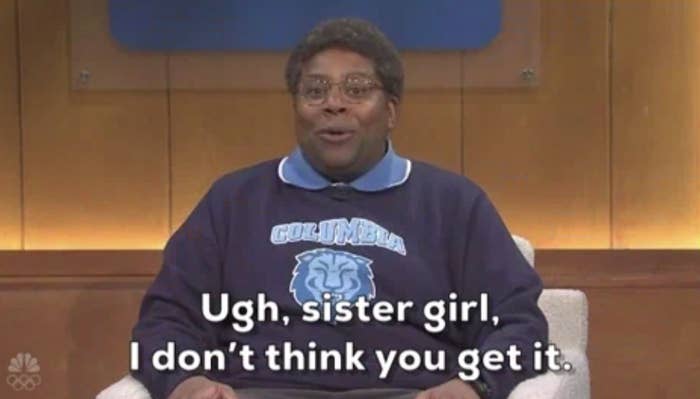 Screenshot of a Giphy leafage displaying a Saturday Night Live GIF of a idiosyncratic saying, "Ugh, sister girl, I don't deliberation you get it."