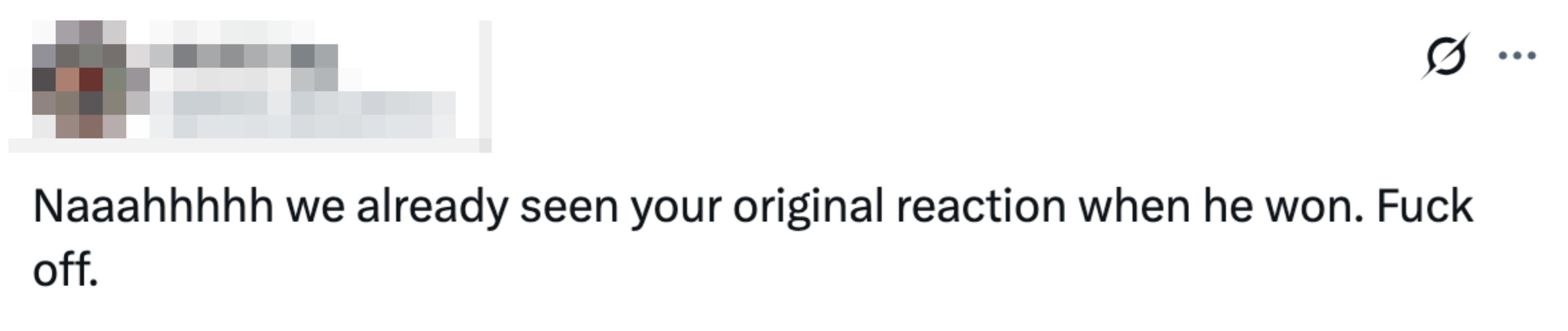 Tweet expressing frustration about a repeated reaction to a win