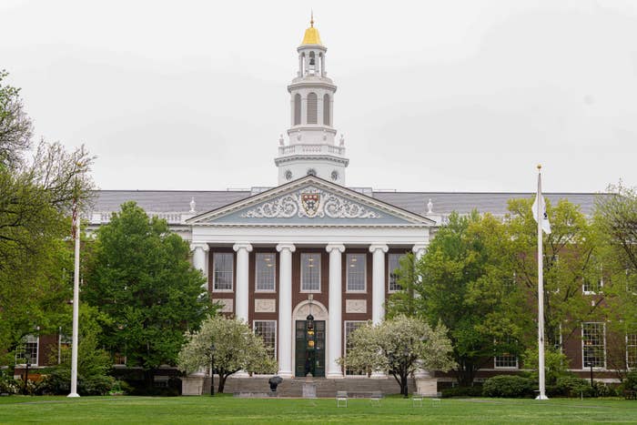 The Baker Library of the Harvard Business School connected  the Harvard University campus