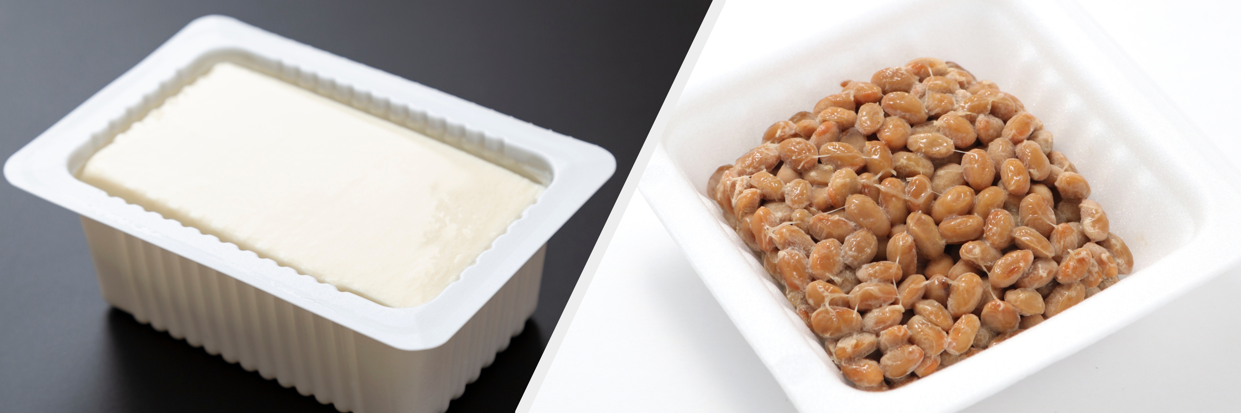 豆腐(Years / Getty Images)と納豆(Yattaa / Getty Images/iStockphoto)のイメージ画像