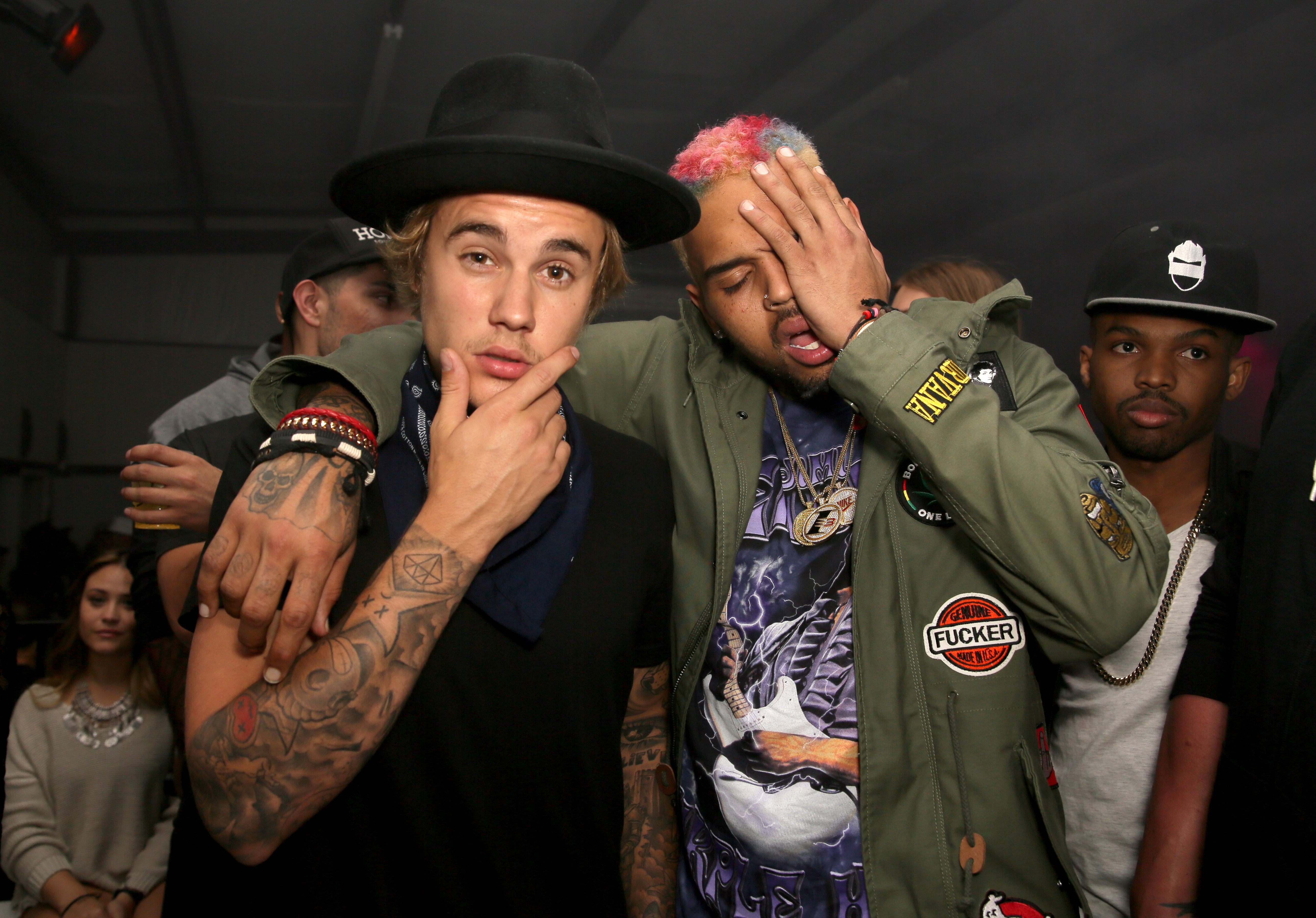 Justin Bieber and Chris Brown in 2015