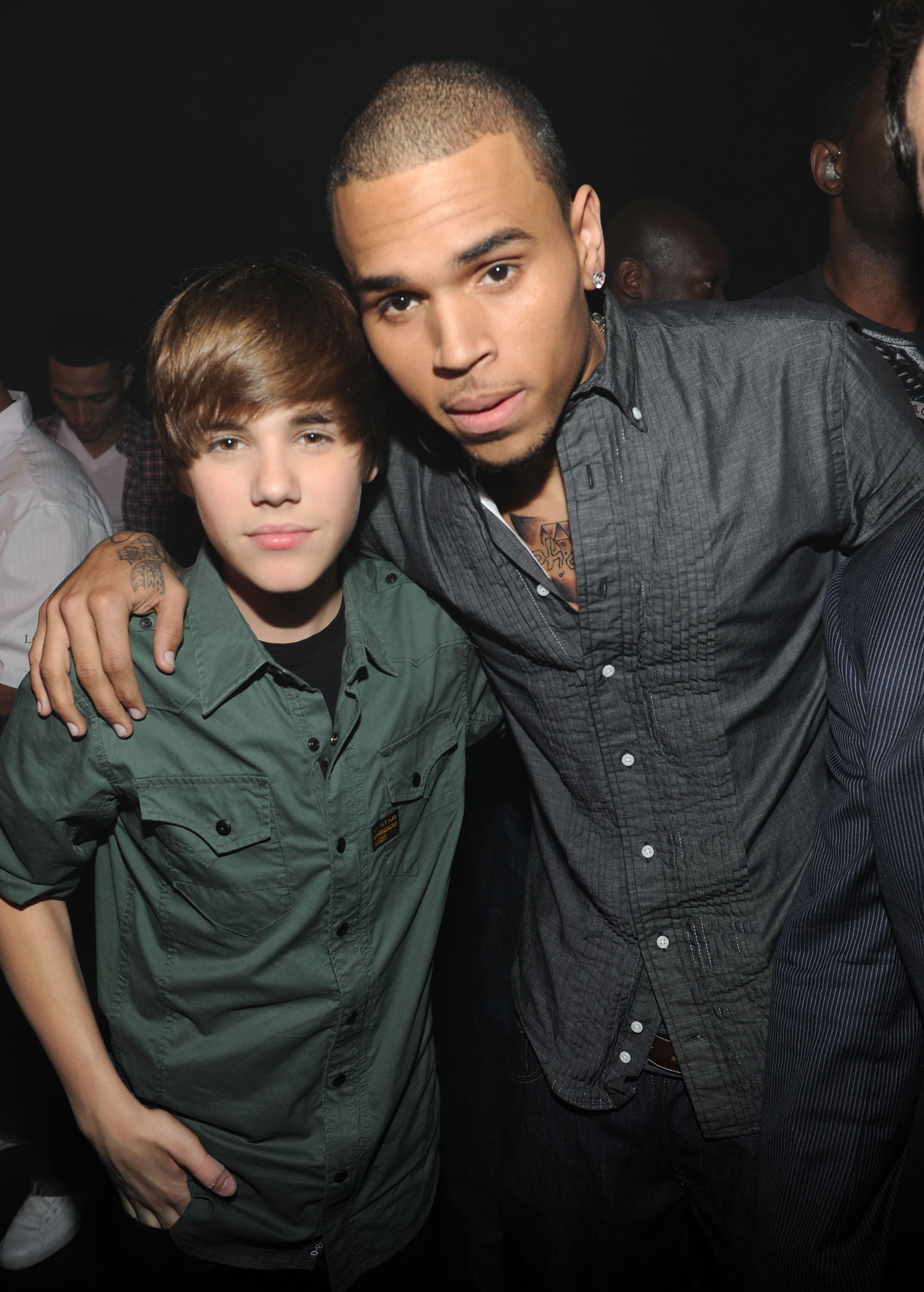 Justin Bieber and Chris Brown in 2010
