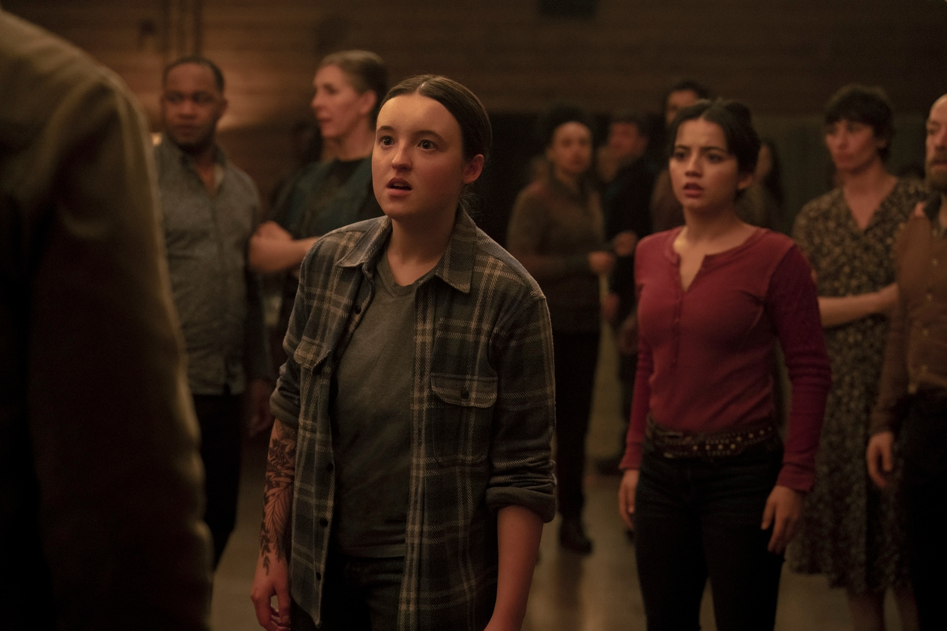Ellie yelling at Joel while Dina watches at the dance