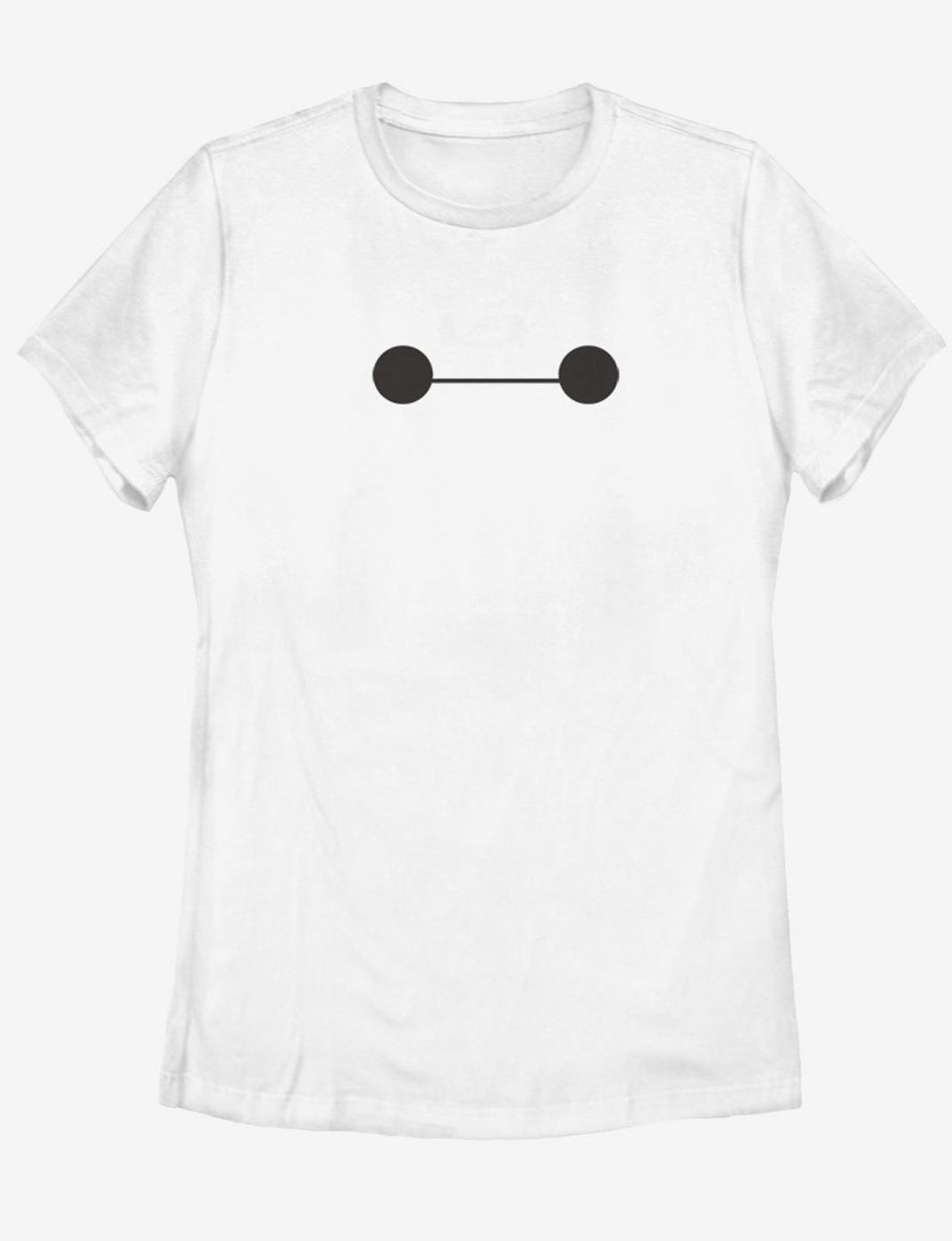 White T-shirt with a minimalist dumbbell icon in the center. Perfect for casual or workout wear