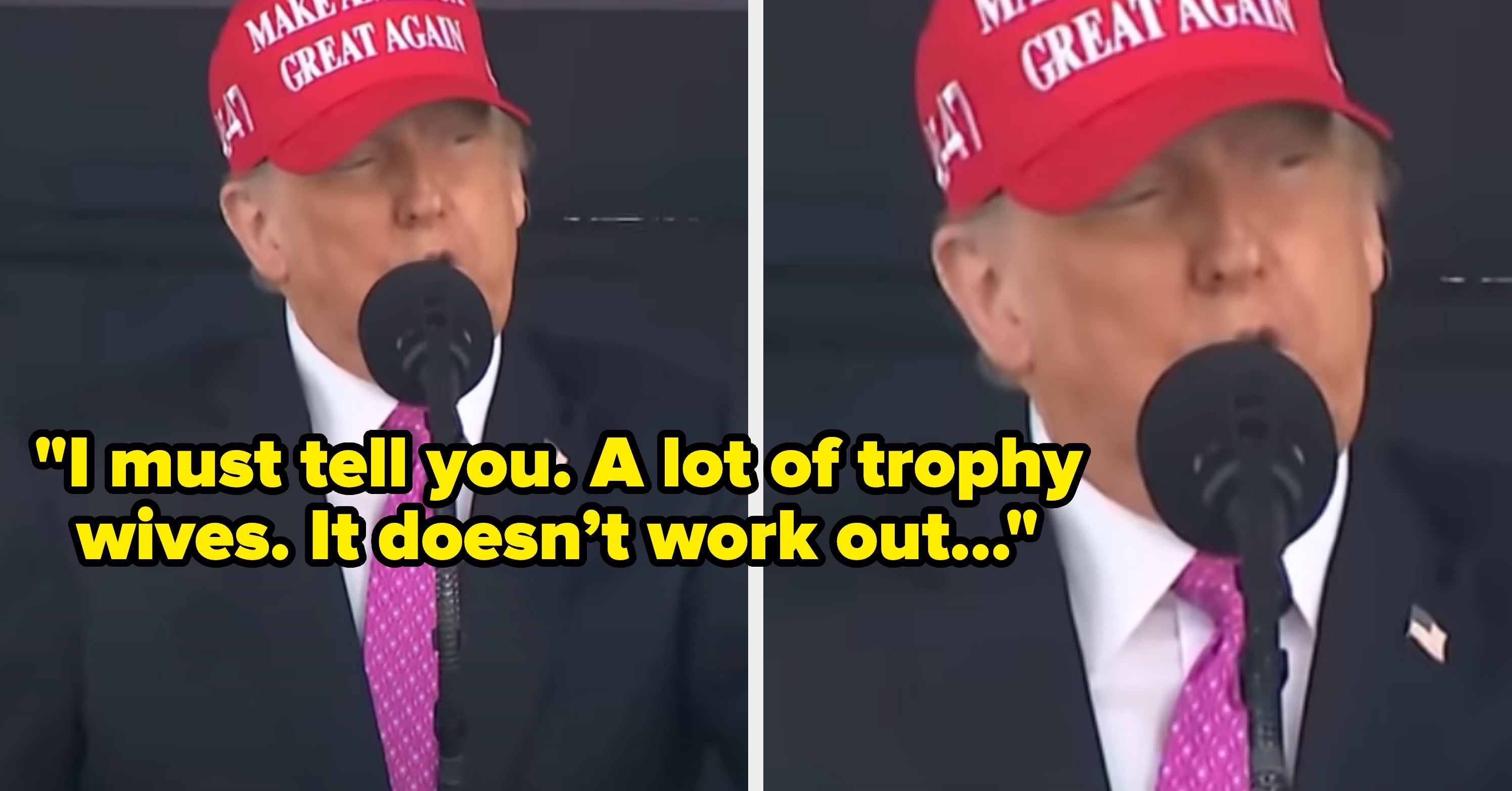 This Clip Of Donald Trump Ranting About "Trophy Wives" At A Military Graduation Is Going Viral