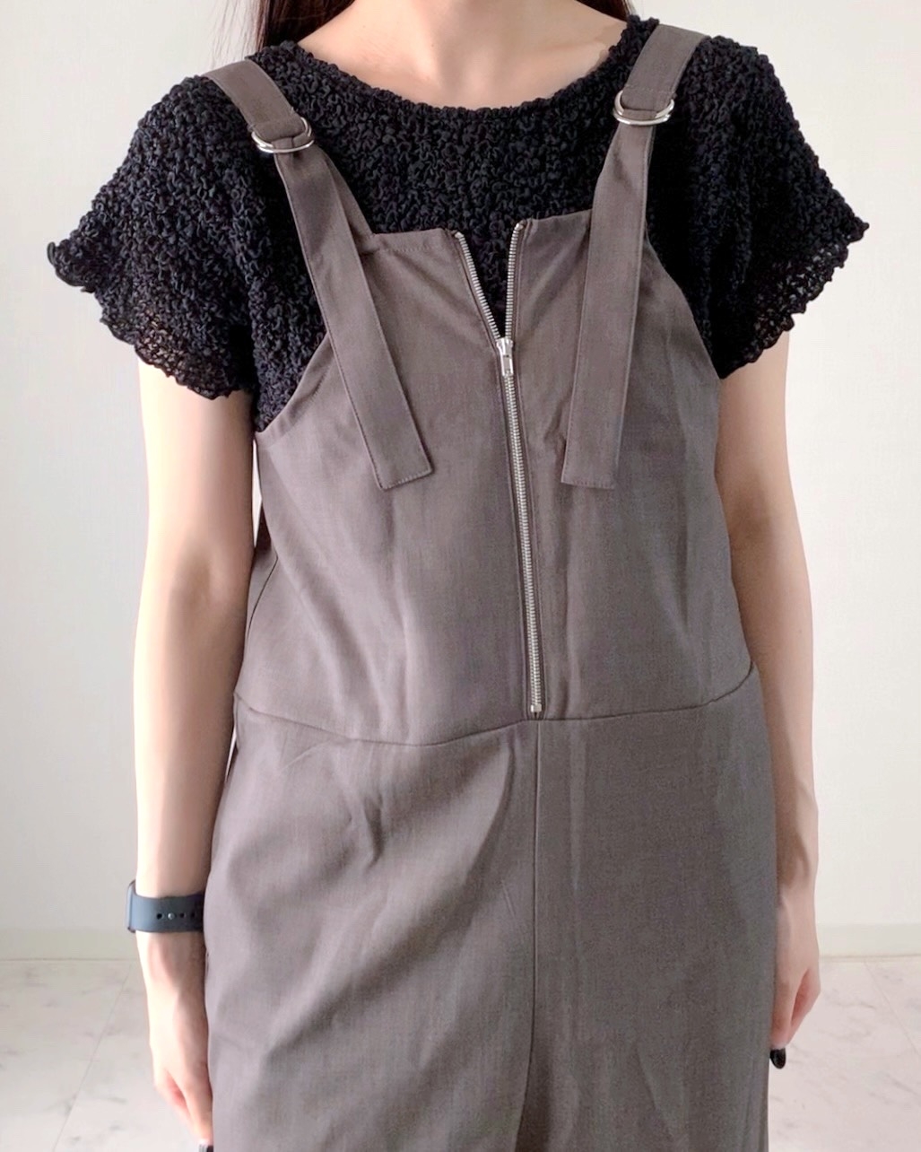 グレー サロペット ゆったり 専用！！グレー サロペット 低身長 短め丈 - メルカリ