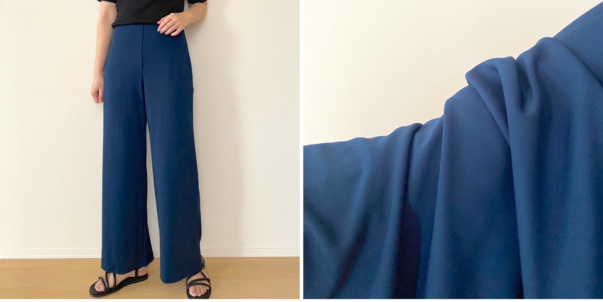 プリント ハイライズ クレープ ストレートパンツ ユニクロ】2990円の『のび~る楽ちんパンツ』オンオフ着回せて