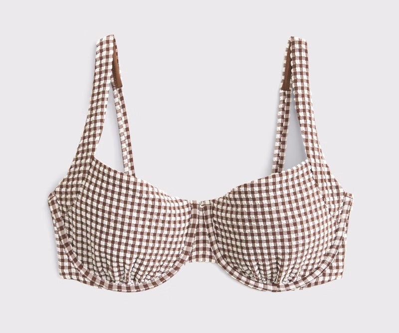 The brown gingham bikini top
