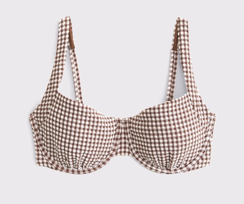 The brown gingham bikini top