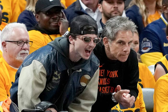 Timothée Chalamet and Ben Stiller
