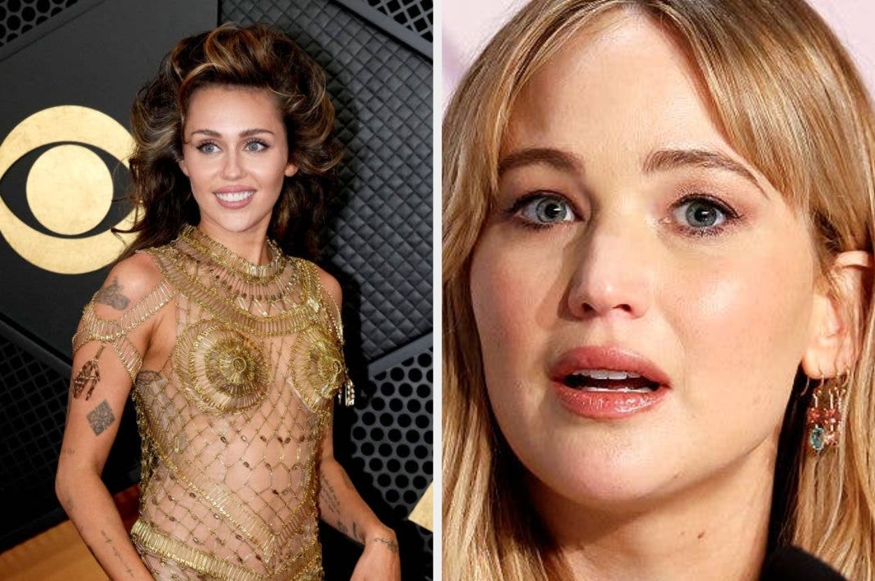 Miley's Epic Response To Jennifer Lawrence Gold Dress