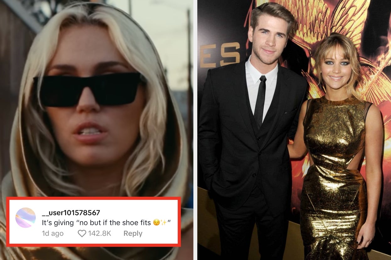 Left: Person in a hoodie and sunglasses. Right: Two people in formal wear; one in a glittering dress, the other in a suit